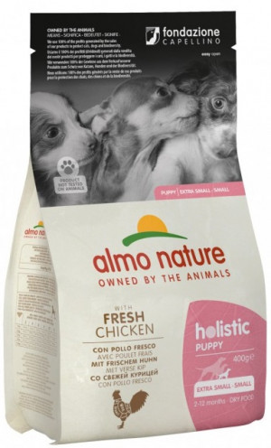 ALMO NATURE Holistic With Fresh Meat Dog XS-S Puppy - Chicken sausā barība suņiem 2kg