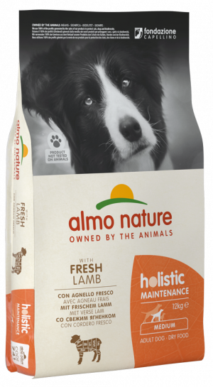 ALMO NATURE Holistic With Fresh Meat Dog Maintenance M - Lamb sausā barība suņiem 12kg