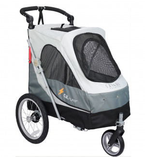 Petstro Medium 3-Wheel Buggy, Grey - rati mājdzīvnieku pārvadāšanai, pelēki