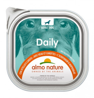 ALMO NATURE Daily Dog With Veal & Carrots - konservi suņiem 100g Cena norādīta par 1 gb. un ir spēkā pasūtot 12 gb.