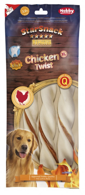 NOBBY StarSnack BBQ Chicken Twist XL - gardumi suņiem 240g