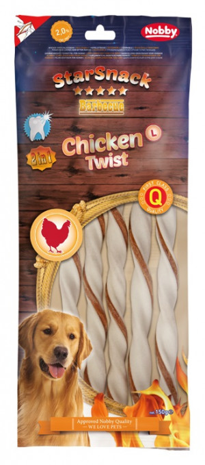 NOBBY StarSnack BBQ Chicken Twist L - gardumi suņiem 150g