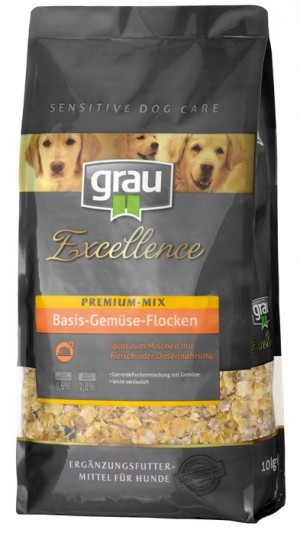 GRAU Excellence Premium Mix Basic Vegetable Flakes - papildbarība suņiem 10kg