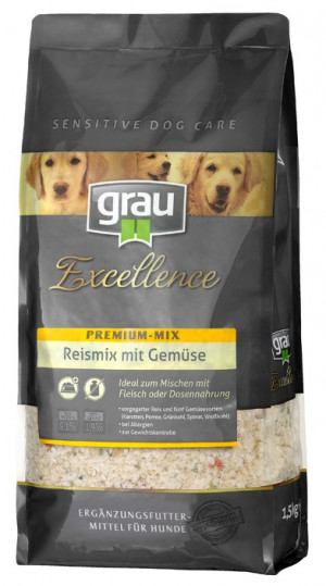 GRAU Excellence Premium Mix Ricemix With Vegetables - papildbarība suņiem 1,5kg