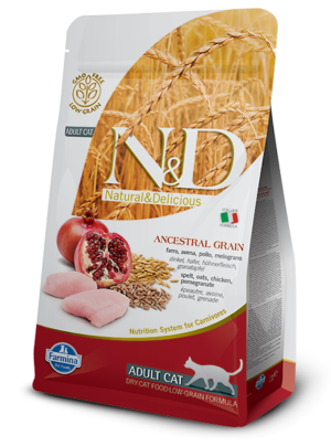 FARMINA NATURAL & DELICIOUS CAT ANCESTRAL GRAIN CHICKEN POMEGRANATE 1.5kg