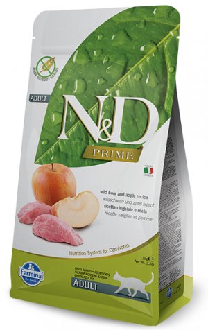 FARMINA N&D NATURAL & DELICIOUS Cat Prime Grain Free Boar & Apple 1.5kg