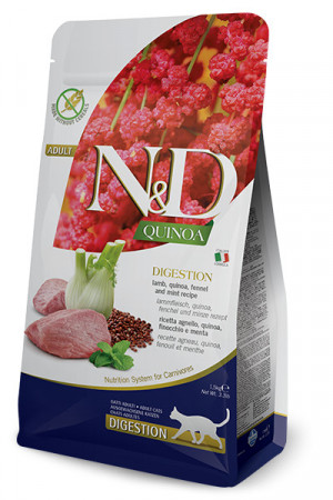 FARMINA N&D NATURAL & DELICIOUS Cat Grain Free Quinoa, Lamb & Fennel Digestion 1,5kg