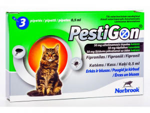 PESTIGON pretparazitāri pilieni  (pipetes) kaķiem 50 mg N3 Cena norādīta par 1gab.
