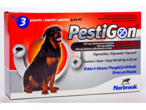 PESTIGON pretparazitāri pilieni  (pipetes) lieliem  suņiem  40-60 kg 402mg N3 Cena norādīta par 1gab.
