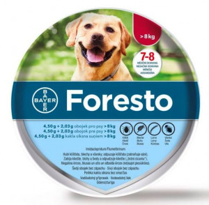 Foresto 4,50 g + 2,03 g pret ērcēm/ blusām kakla siksna lieliem suņiem (no 8 kg) 70cm x 2 gab.