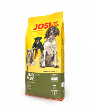 Josera JosiDog Lamb Basic 15kg Cena norādīta par 1 gb. un ir spēkā pasūtot 2 gb.