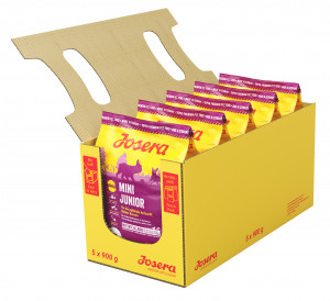 Josera Mini Junior 900g Cena norādīta par 1 gb. un ir spēkā pasūtot 5 gb.