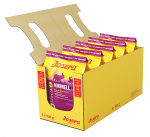 Josera Miniwell 900g Cena norādīta par 1 gb. un ir spēkā pasūtot 5 gb.