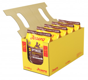 Josera Optiness 900g Cena norādīta par 1 gb. un ir spēkā pasūtot 5 gb.