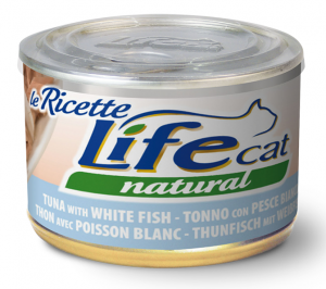 LIFE CAT Natural TUNA with WHITE FISH - konservi kaķiem 12 x 150g