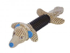 NOBBY Plush Wolf with TPR - rotaļlieta suņiem