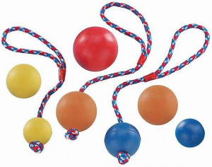 Nobby Rubber Ball rotaļlieta suņiem ar neilona virvi Ø 6 cm