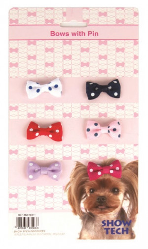 Show Tech Polka Dot Bows with clip 6 pcs Bows - bantītes 6 gab.