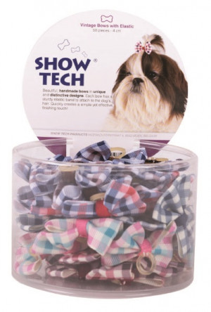 Show Tech Vintage Bows with Elastic 50 pcs Bows - bantītes 50 gab.