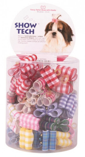 Show Tech Fancy Tartan Bows with Elastic 36 pcs Bows - bantītes 36 gab.