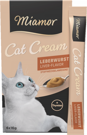 Miamor Cat Snack Cream gardums kaķiem vielmaiņas stimulē&scaron;anai 6x16g