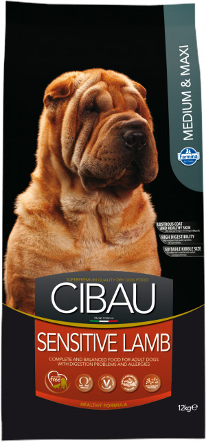 FARMINA Cibau Dog M/L Sensitive with Lamb - sausā barība suņiem 12kg