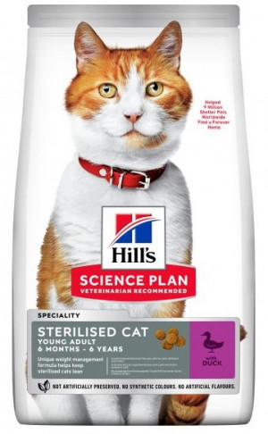 HILLS SP Hill's Science Plan YOUNG ADULT STERILISED CAT ar pīli 10kg
