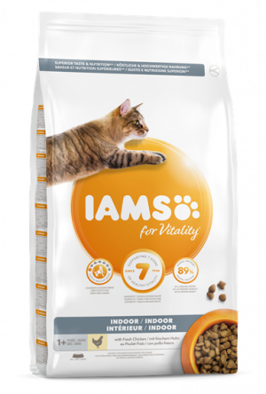 IAMS CAT ADULT INDOOR With Chicken - sausā barība kaķiem 2kg