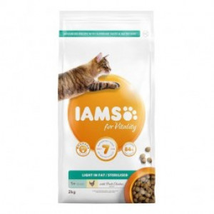 IAMS CAT ADULT WEIGHT CONTROL LIGHT CHICKEN - sausā barība kaķiem 2kg
