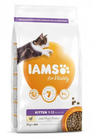 IAMS CAT KITTEN With Chicken - sausā barība kaķēniem 2kg