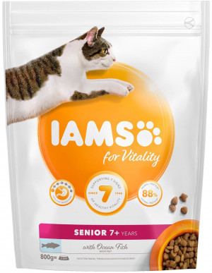 IAMS CAT SENIOR With Ocean Fish - sausā barība kaķiem 800g