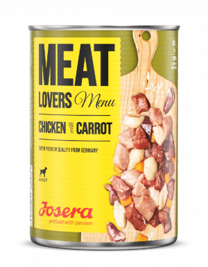 JOSERA Menu Meatlovers Chicken with Carrots - konservi suņiem 400g
