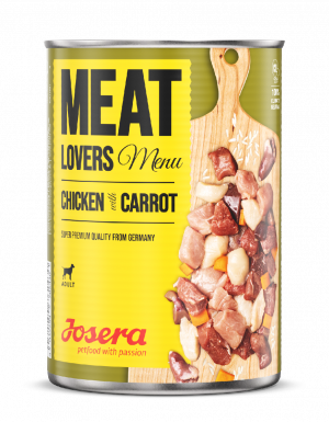 JOSERA Menu Meatlovers Chicken with Carrots - konservi suņiem 6 x 400g