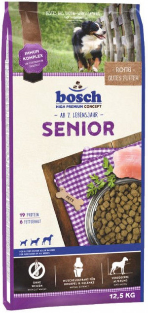 BOSCH Senior Premium - sausā barība suņiem 12.5kg Cena norādīta par 1 gb. un ir spēkā pasūtot 2 gb.