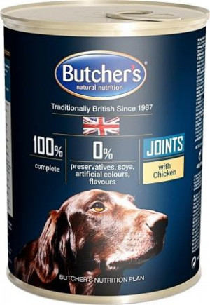 Butcher's Dog Blue+Joints with Chicken CIG 400g Cena norādīta par 1 gb. un ir spēkā pasūtot 6 gb.