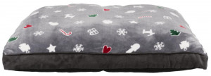 TRIXIE guļvieta ar ziemassvētku tematiku dzīvniekiem XMAS YUKI Cushion, grey 70 x 55 cm