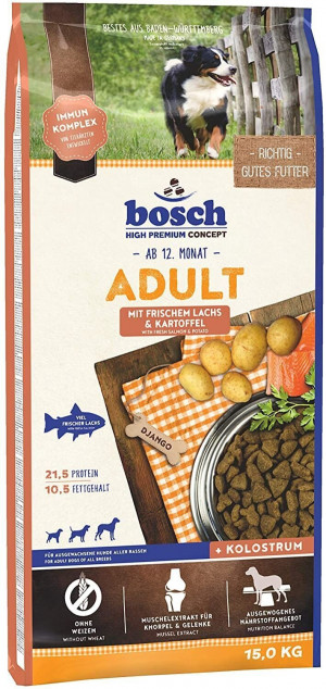 BOSCH Adult Salmon & Potato - sausā barība suņiem 15kg