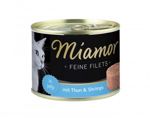 Miamor Feine Fillets 6 x 185g Filejas gabaliņi želejā ar tunci un garnelēm