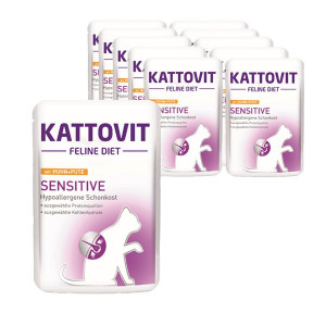 Kattovit Sensitive Huhn diētiskā konservēta barība kaķiem ar pārtikas alerģijām 12 x 85g