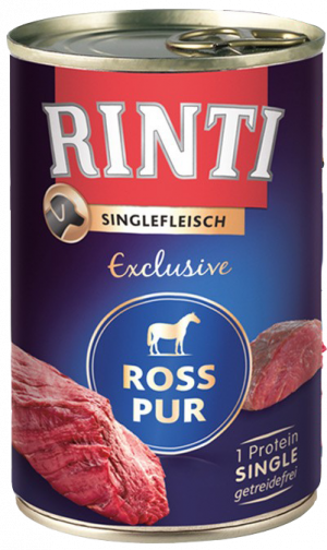 Rinti Singlefleisch Exclusive"Ross Pur" konservi suņiem ar pārtikas alerģijām 12 x 400g