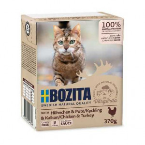 Bozita Feline Chicken & Turkey - vista un tītars mērcē 6 x 370g