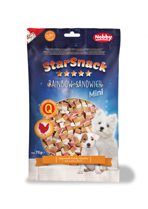 Nobby StarSnack MINI Rainbow Sandwich - gardumi suņiem 70g