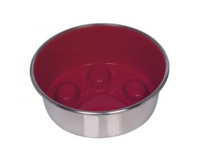 NOBBY Anti-gulping stainless steel bowl "PAW" - metāla bļoda