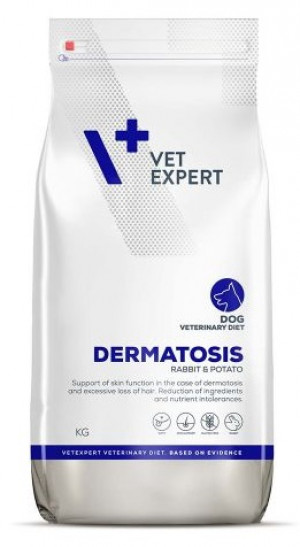 4T Veterinary Diet Dermatosis Dog Rabbit&Potato 12kg Cena norādīta par 1 gb. un ir spēkā pasūtot 2 gb.