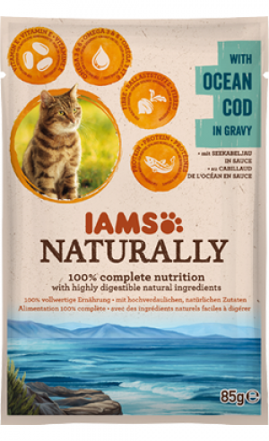 IAMS CAT NATURALLY Adult Ocean Cod konservi kaķiem 85g