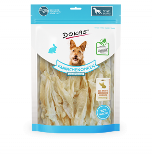 GRAU Dokas Rabbit Ears Dried Without Fur, Long - žāvētas truša ausis suņiem 180g