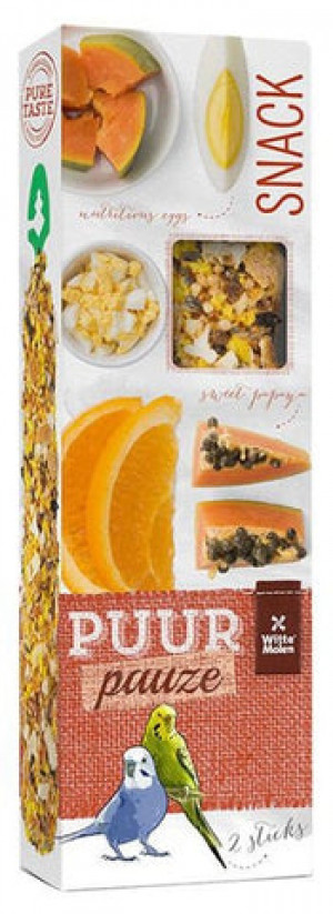 Witte Molen Puur PAUZE STICKS BUDGIE PAPAYA & ORANGE 60g