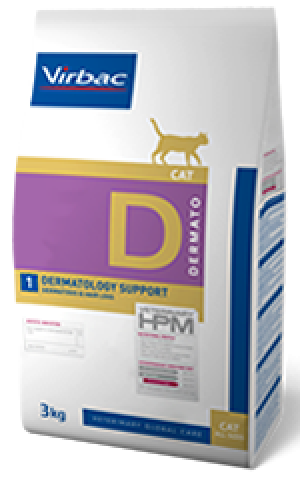 VIRBAC HPM DIET CAT DERMATOLOGY SUPPORT - sausā barība kaķiem 3kg