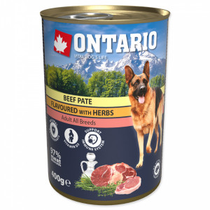 ONTARIO Dog Beef Pate with Herbs - konservi suņiem 6 x 800g