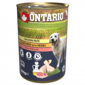 ONTARIO Dog Chicken Pate with Herbs - konservi suņiem 400g